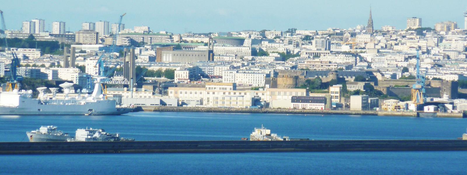 Brest, France. The center of the city seen from Pointe des Espagnes