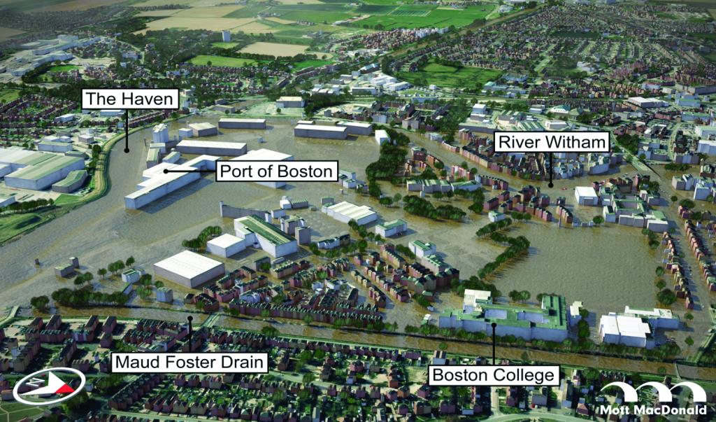 Barrier Flood Defence Scheme - Boston, UK - Haven Area