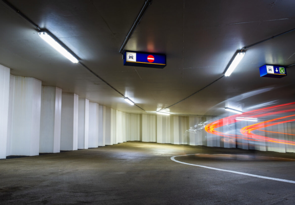 Underground car park with permanent steel sheet pile walls